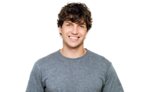 male wearing grey shirt